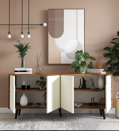 K-602 Latina Modern Konsol 180 Cm Ceviz - Beyaz