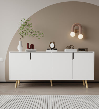 Latina Ahşap Ayaklı Modern Konsol 180 Cm Beyaz (K-601)