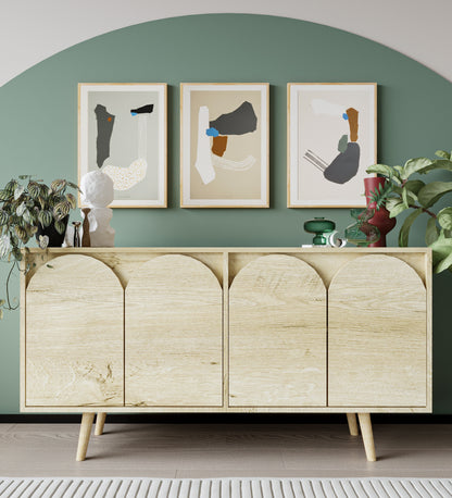 K-403 Venezia Ahşap Ayaklı Bohem Konsol Safir Meşe 150 Cm