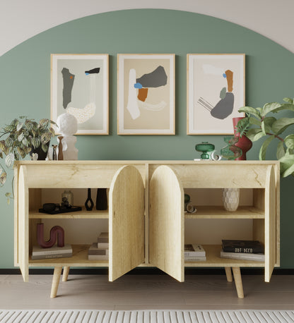 K-403 Venezia Ahşap Ayaklı Bohem Konsol Safir Meşe 150 Cm