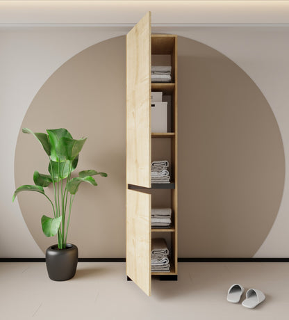 G-602 Floransa Tek Kapılı 4 Raflı Safir-Antrasit Çok Amaçlı Dolap