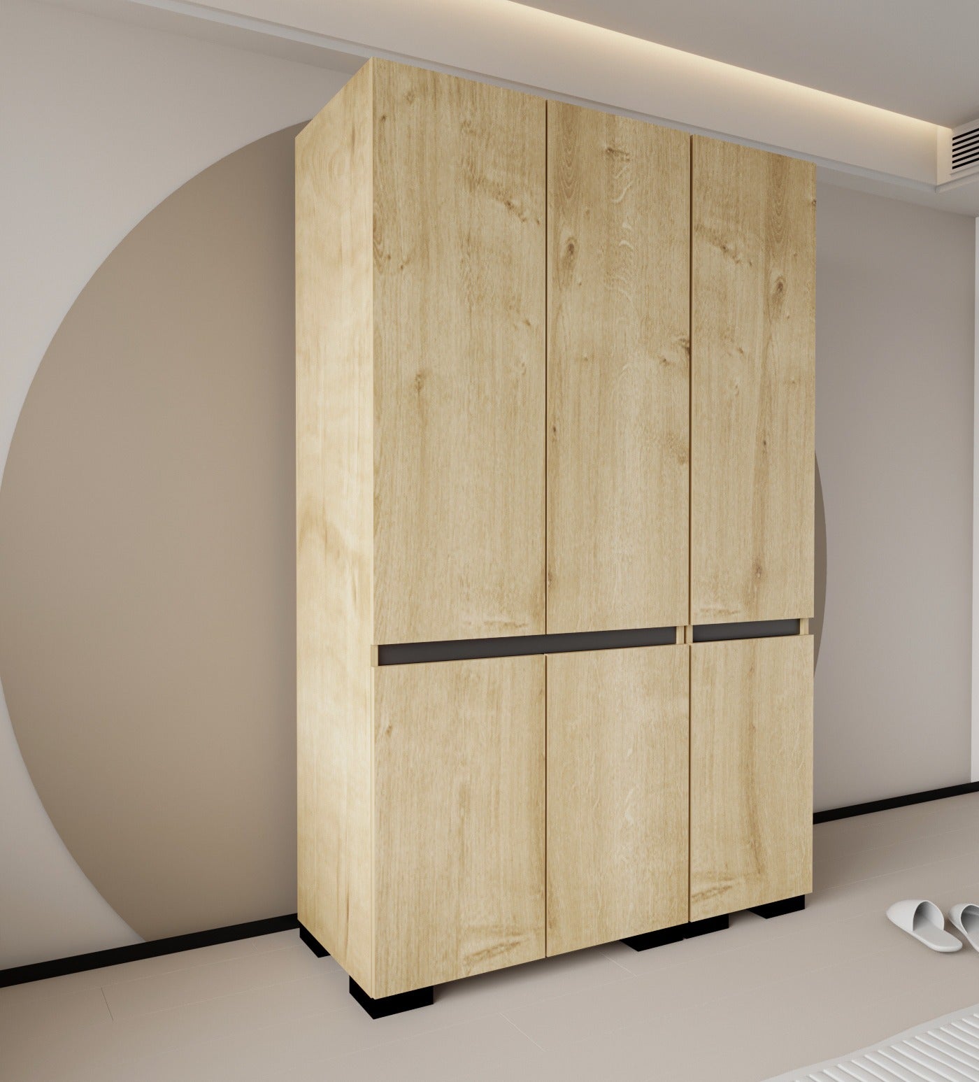 Floransa 6 Kapılı Flr6-ıa2 Safir- Antrasit Gardırop-çok Amaçlı Dolap-yüklük Safir Meşe