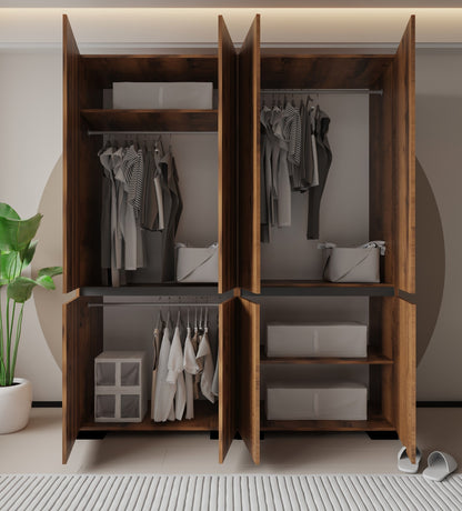 Floransa 8 Kapılı Flr8-A3AR Ceviz- Antrasit Gardırop