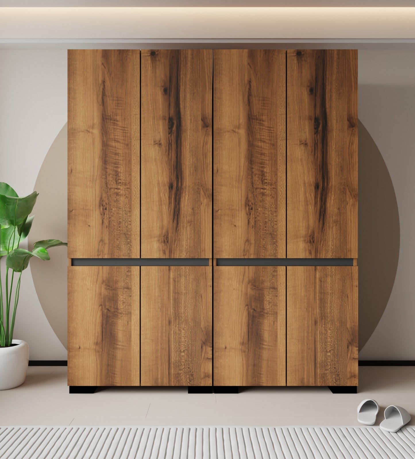 Floransa 8 Kapılı Flr8-A3AR Ceviz- Antrasit Gardırop