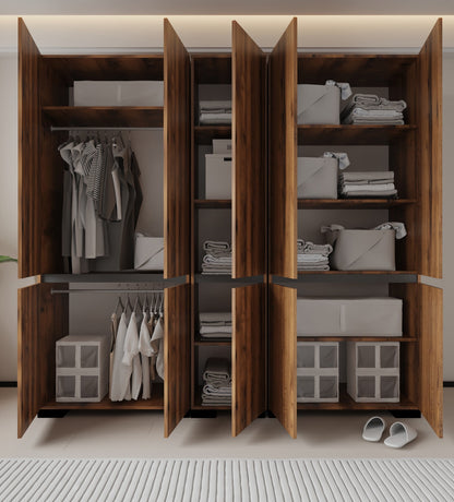 Floransa 10 Kapılı Flr10-A2AR Ceviz- Antrasit Gardırop -Çok Amaçlı Dolap -Yüklük