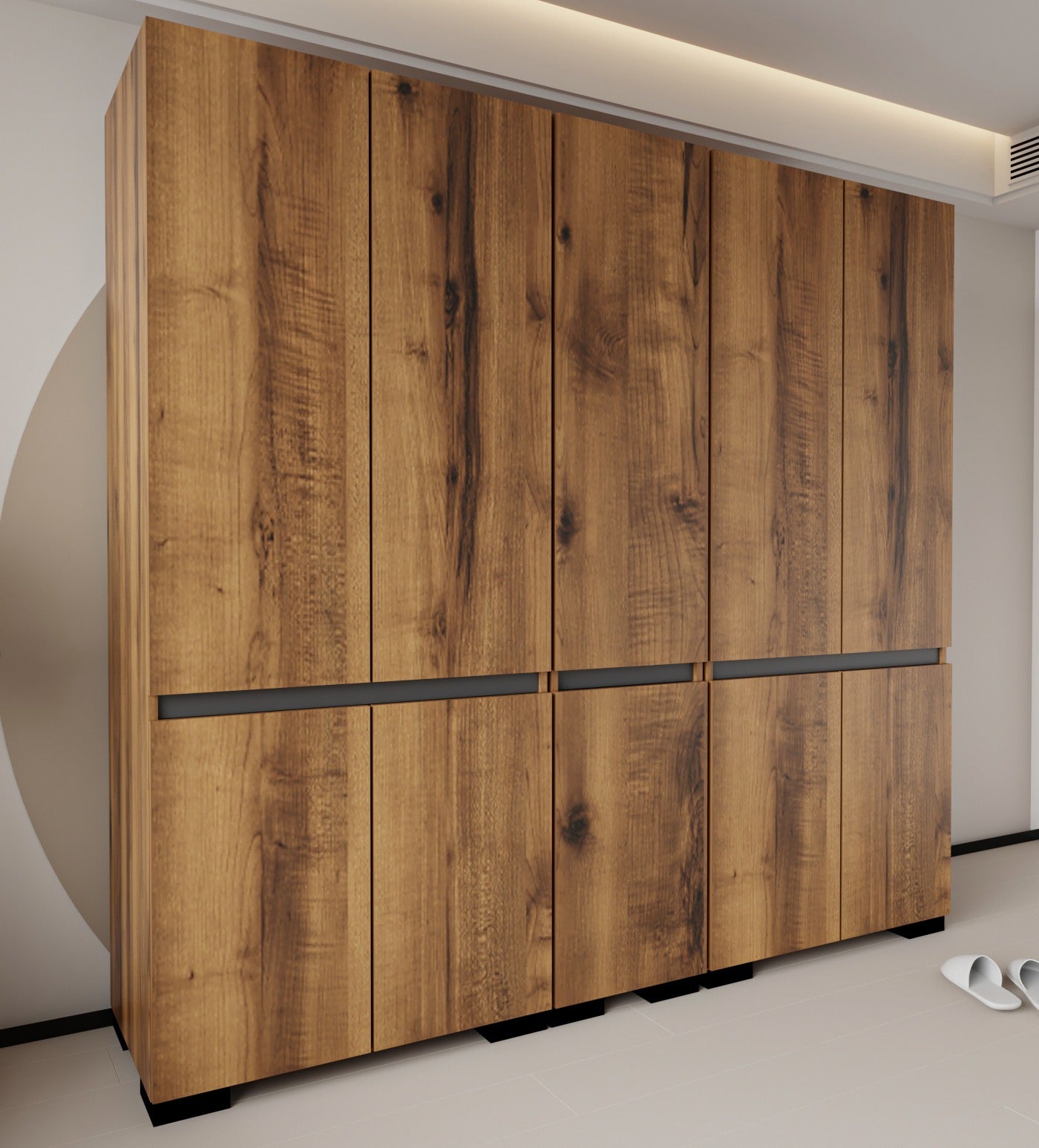 Floransa 10 Kapılı Flr10-A2AR Ceviz- Antrasit Gardırop -Çok Amaçlı Dolap -Yüklük