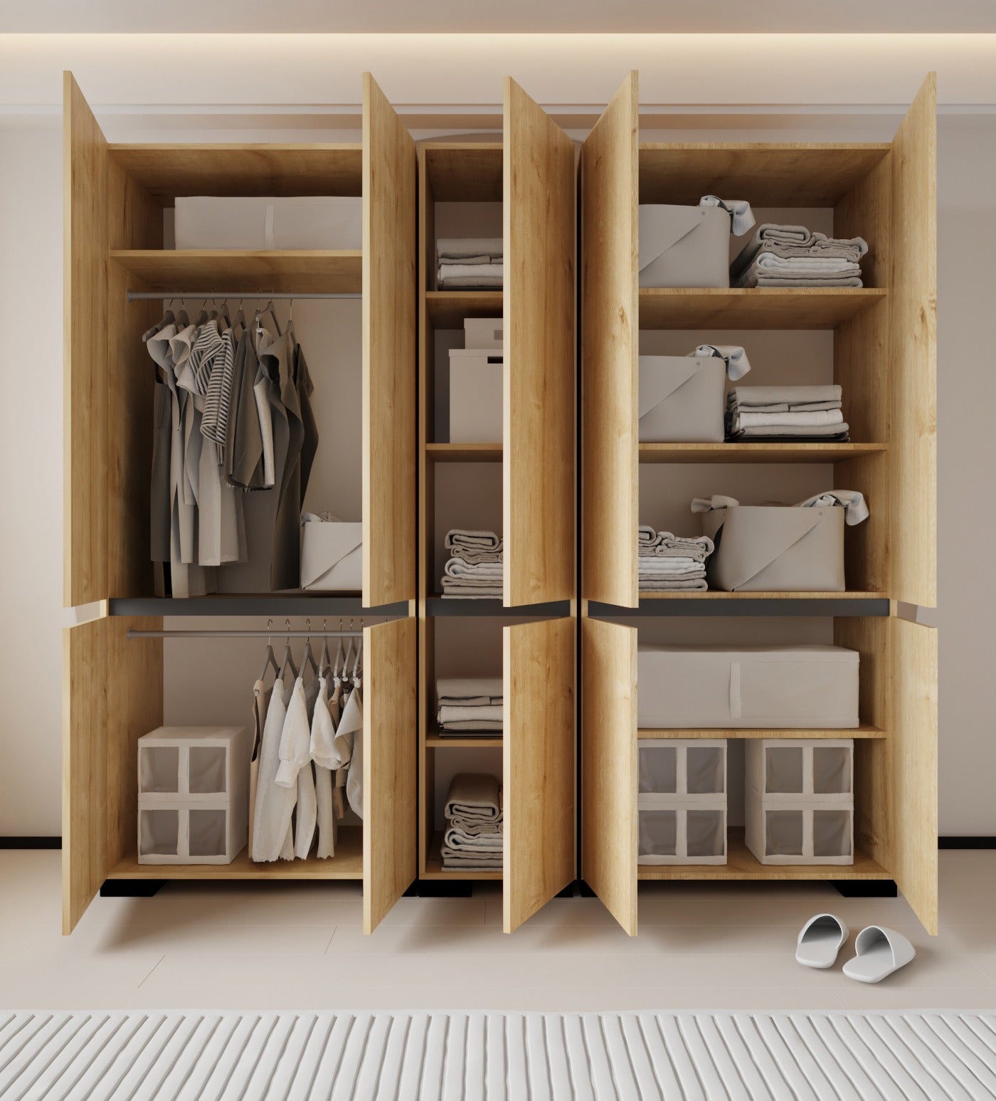 Floransa 10 Kapılı Flr10-A2AR Safir- Antrasit Gardırop -Çok Amaçlı Dolap -Yüklük