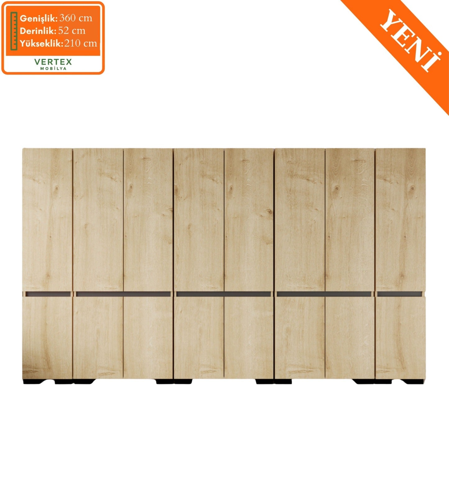 Floransa 16 Kapılı Flr16-ıa3 Safir- Antrasit Gardırop-çok Amaçlı Dolap-yüklük