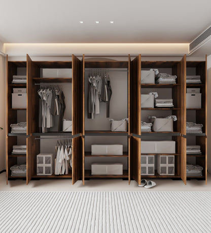 Floransa 16 Kapılı Flr16-ıa3 Ceviz- Antrasit Gardırop-çok Amaçlı Dolap-yüklük