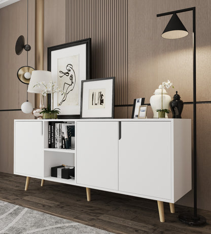 Latina Modern Konsol 3 Kapaklı 180 Cm Beyaz (K-901)
