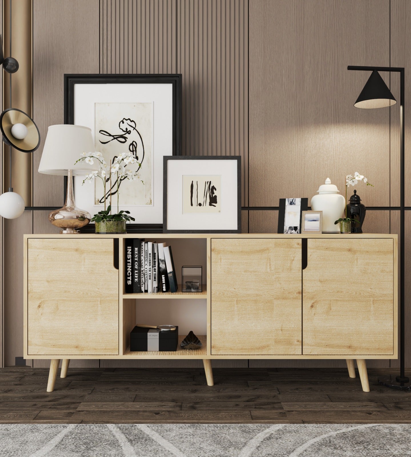 Latina Modern Konsol 3 Kapaklı 180 Cm Safir Meşe (K-903)