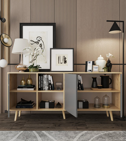 Latina Modern Konsol 3 Kapaklı 180 Cm Safir Meşe - Antrasit (K-902)