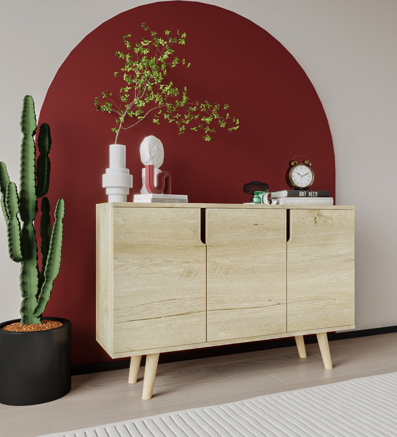 Verona 120 Cm Konsol, Kahve Köşesi, Tv Ünitesi, Çok Amaçlı Ahşap Ayaklı Konsol (K-203)