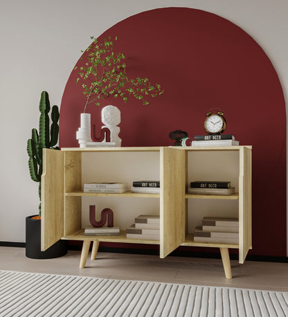 Verona 120 Cm Konsol, Kahve Köşesi, Tv Ünitesi, Çok Amaçlı Ahşap Ayaklı Konsol (K-203)