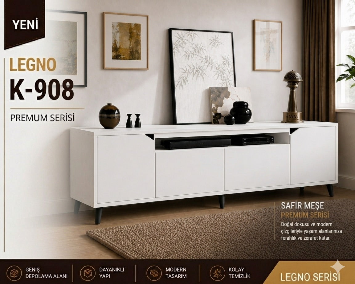 Legno Premium 180cm Konsol Beyaz