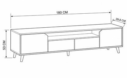 Legno Premium 180cm Modern Tv Ünitesi-Beyaz