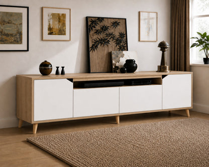 Legno Premium 180cm Konsol Safir Meşe-Beyaz