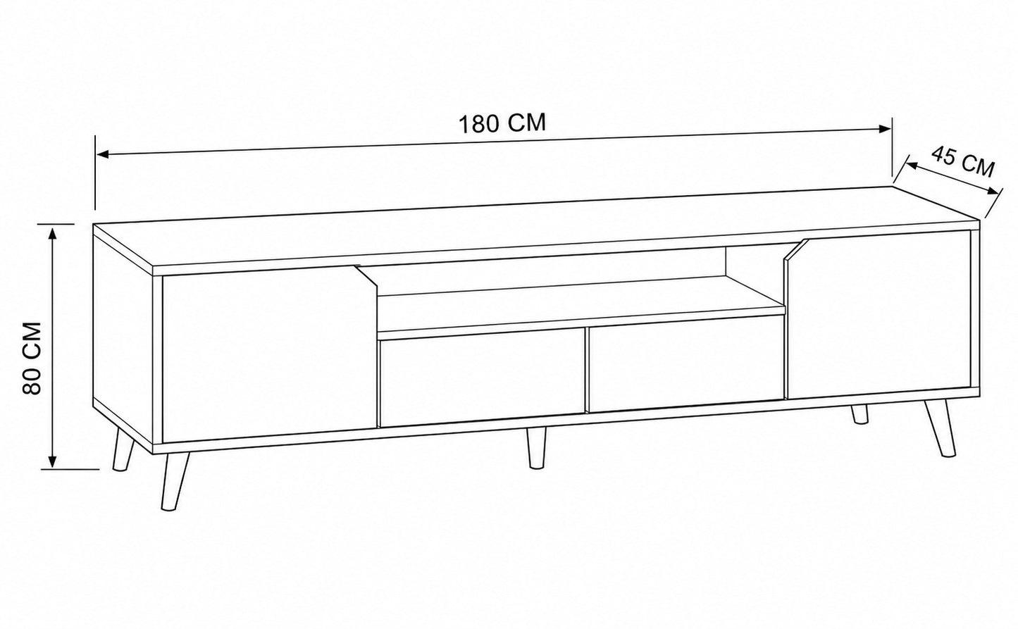 Legno Premium 180cm Konsol Beyaz