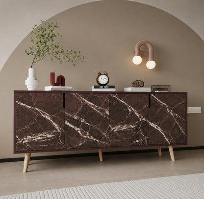 Latina Modern Konsol 180cm Mermer Kapak-Bordo