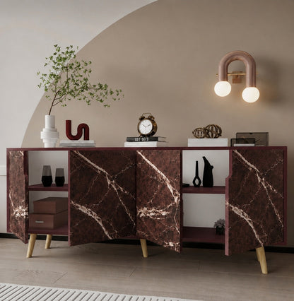 Latina Modern Konsol 180cm Mermer Kapak-Bordo