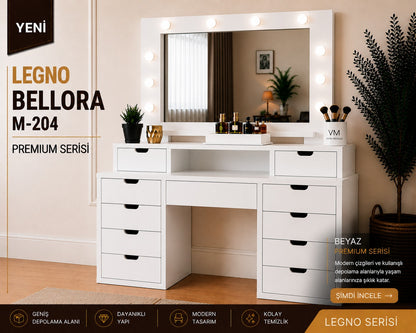 LEGNO BELLORA PREMIUM AYNALI MAKYAJ MASASI