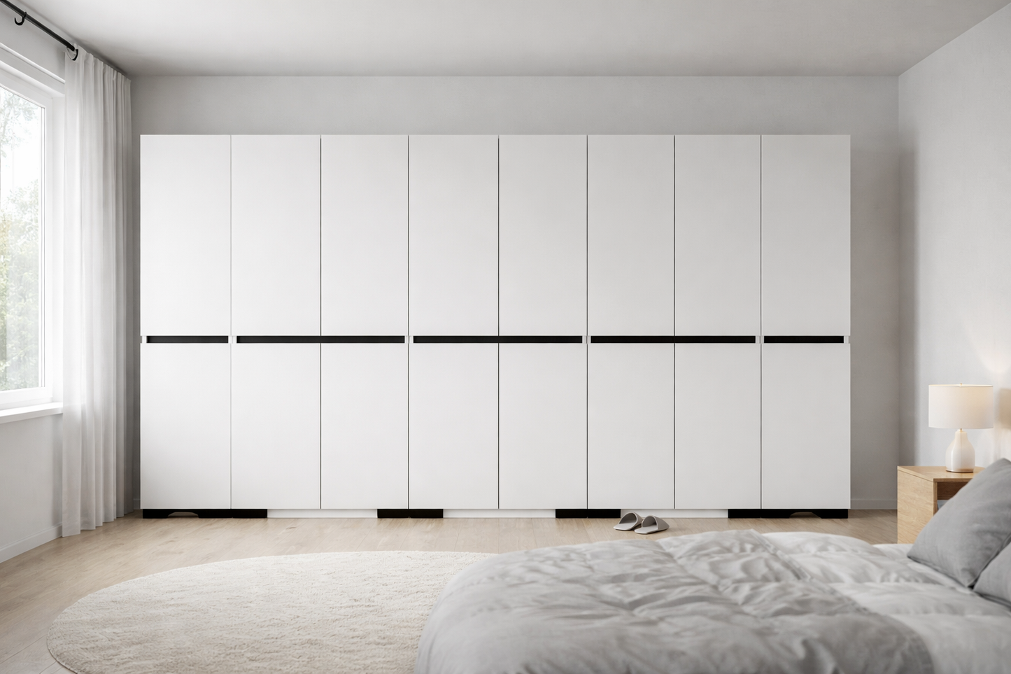 Floransa 16 Kapılı Flr16-ıa3 Beyaz- Antrasit Gardırop-çok Amaçlı Dolap-yüklük