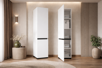 Floransa Tek Kapılı 4 Raflı Beyaz-Antrasit Çok Amaçlı Dolap