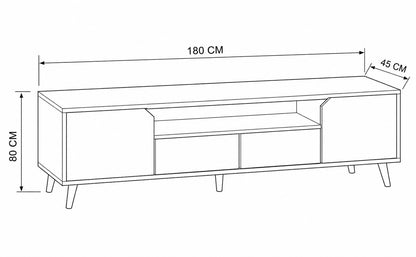 Legno 180cm Konsol Safir Meşe-Antrasit