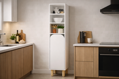 KA-301 Parma 1 Kapaklı Mutfak Dolap, Kahve Köşesi, Çok Amaçlı Dolap Beyaz