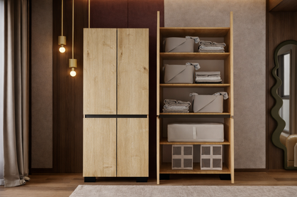 Floransa 4 Kapılı Flr4-ırf Safir - Antrasit Gardırop-çok Amaçlı Dolap-yüklük