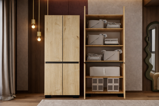 Floransa 4 Kapılı Flr4-ırf Safir - Antrasit Gardırop-çok Amaçlı Dolap-yüklük