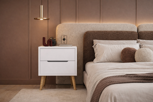 Flora Komodin 2 Çekmeceli Yatak Odası Bebek Odası Beyaz