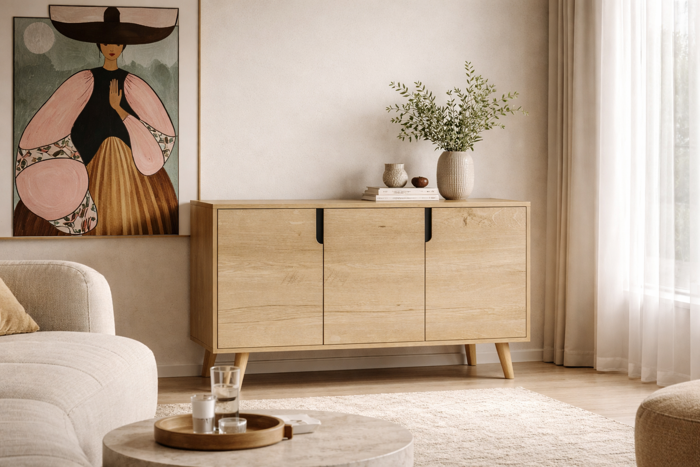 Verona 120 Cm Konsol, Kahve Köşesi, Tv Ünitesi, Çok Amaçlı Ahşap Ayaklı Konsol (K-203)