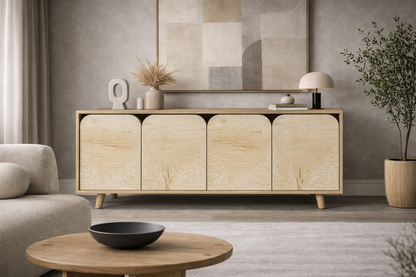 K-804 Lazio Bohem Ahşap Ayaklı Modern Konsol 180 Cm Safir Meşe