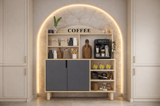 Pisa Kahve Köşesi-Çok Amaçlı Dolap-Mutfak Dolabı Safir Antrasit