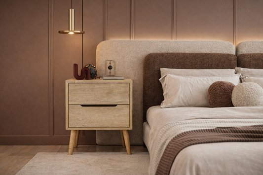 Flora Komodin 2 Çekmeceli Yatak Odası Bebek Odası Safir Meşe