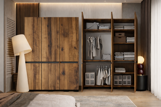 Floransa 6 Kapılı Flr6-ıa2 Ceviz- Antrasit Gardırop-çok Amaçlı Dolap-yüklük