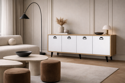 K-702 Mirza Modern Konsol 180 Cm Safir Meşe-beyaz