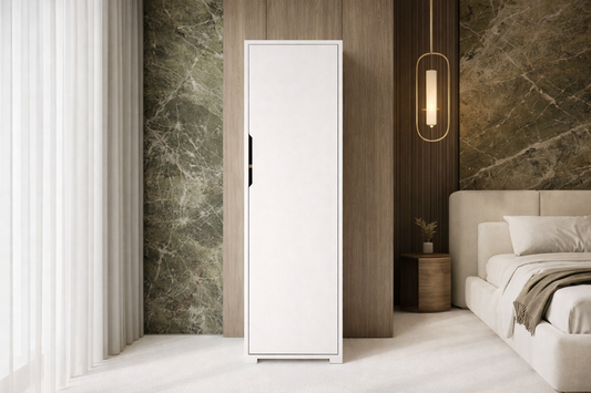 Flora 1 Kapaklı 5 Raflı Gardırop  Beyaz Elbise Dolabı