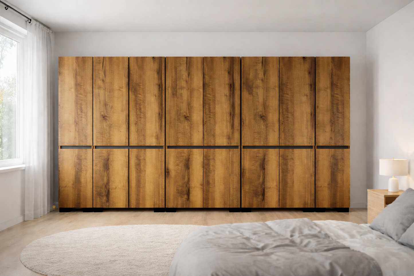 Floransa 16 Kapılı Flr16-ıa3 Ceviz- Antrasit Gardırop-çok Amaçlı Dolap-yüklük