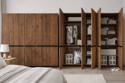 Floransa 10 Kapılı Flr10-A2AR Ceviz- Antrasit Gardırop -Çok Amaçlı Dolap -Yüklük