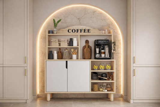 Pisa Kahve Köşesi-Çok Amaçlı Dolap-Mutfak Dolabı SBeyaz