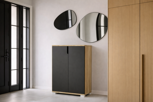 Venedik 4 Bölmeli Ayakkabılık Çok Amaçlı Dolap Mutfak Banyo Kiler Dolabı Safir Meşe Antrasit