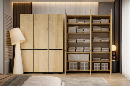 Floransa 6 Kapılı Flr6-ırf Safir - Antrasit Gardırop-çok Amaçlı Dolap-yüklük Safir Meşe