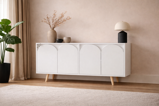 Venezia Ahşap Ayaklı Bohem Konsol Beyaz 150 Cm (K-405)
