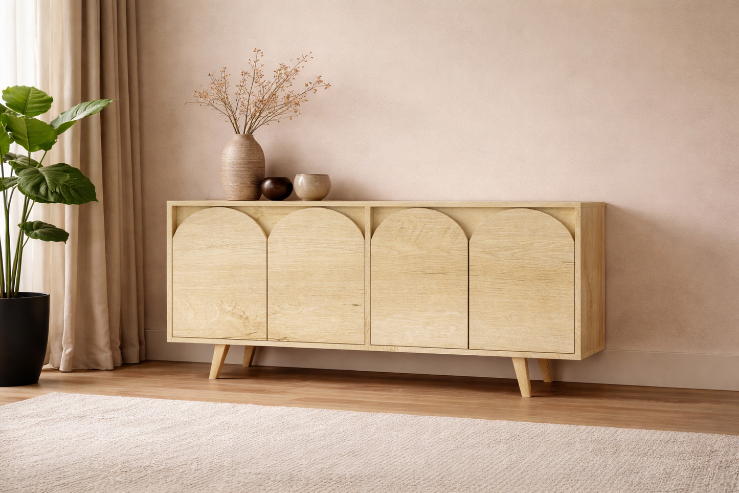 K-403 Venezia Ahşap Ayaklı Bohem Konsol Safir Meşe 150 Cm