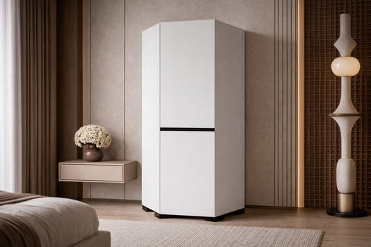 Floransa Köşe Modül Beyaz-Antrasit Gardırop